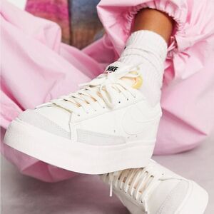 Nike Blazer Platform low sneakers in triple white